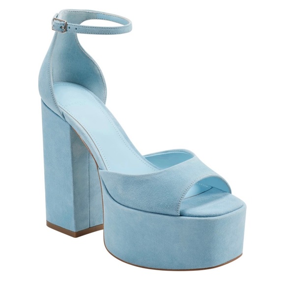 Marc Fisher Shoes - NEW in Box Marc Fisher Della Ankle Strap Platform Sandal in Light Blue Suede
